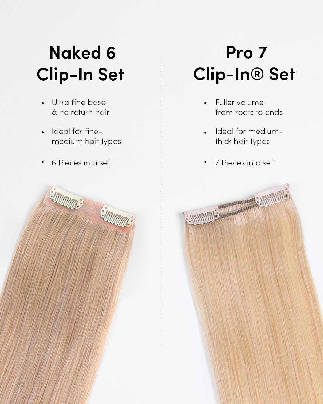 Naked 6 Clip-In Set (6 Pieces) | 18" Straight - Image 7